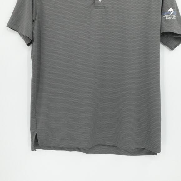 Footjoy Polo Shirt Men Large Gray Geometric Whitefish Lake Golf Polo Performance - Picture 8 of 12